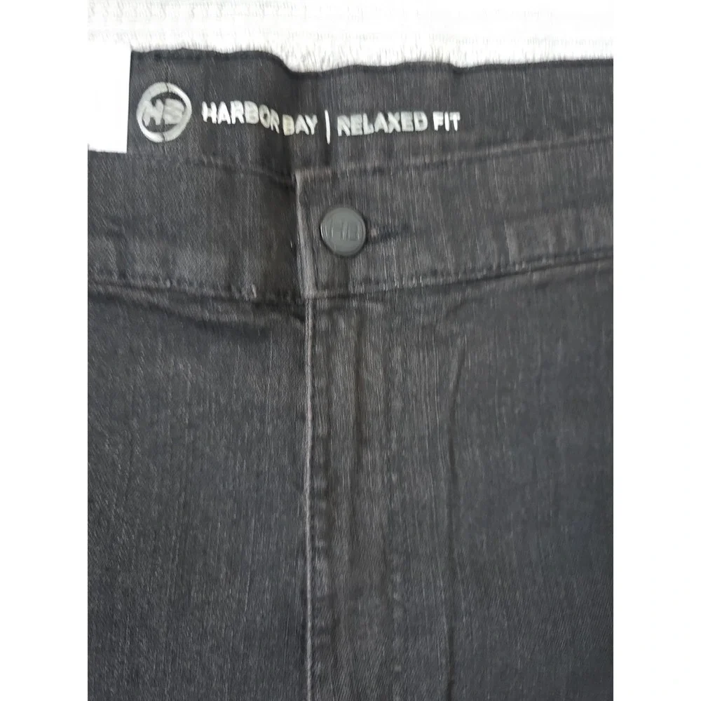 NWT Harbor Bay Men's Black Relaxed Fit Stretch Denim Jeans Big & Tall 54x28 DXL